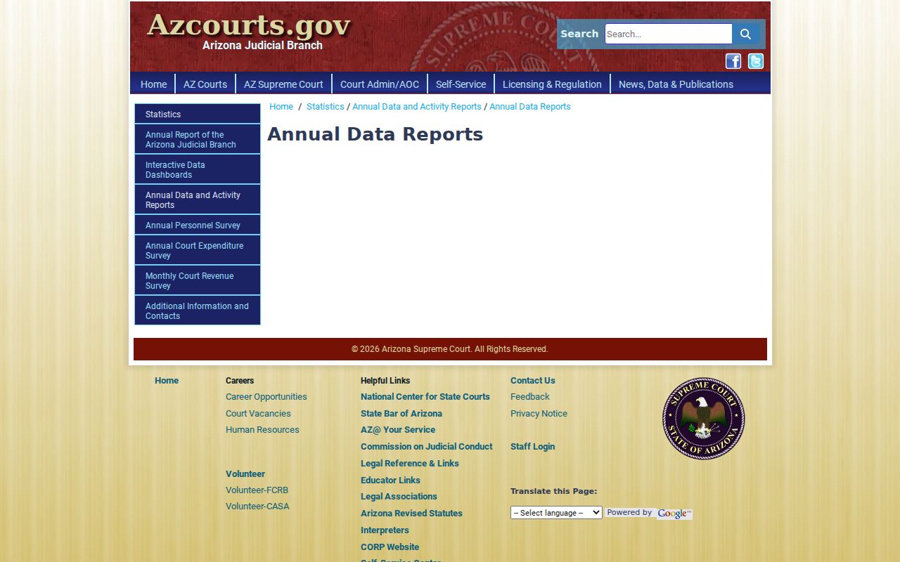 Bullhead City court docket annual data reports
